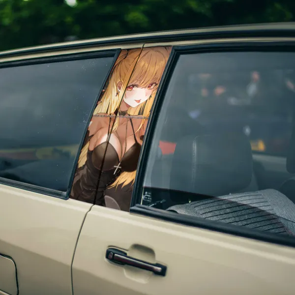 Misa Amane v3 The Second Kira Backout Queen Gothic Punk Light Yagami Rem Ryuk Shinigami Eyes Waifu Girl Anime Manga Printed Car Door B Pillar Vinyl Wrap Sticker>