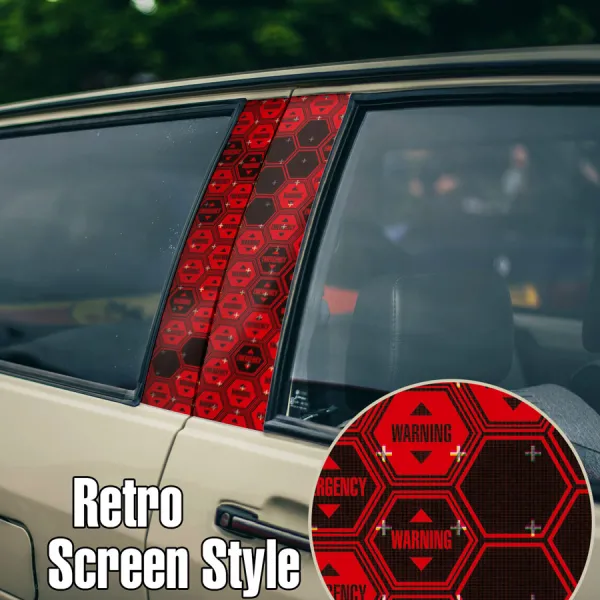 Warning Emergency v1 Eva Angel Alert Retro Screen Banner Arael Ramiel Sachiel Lilith Asuka Rei Shinji NERV Manga Anime Printed Car Door B Pillar Vinyl Wrap Sticker>