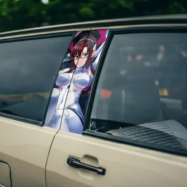 Mari Makinami Illustrious v2 Eva Unit 05 08 Provisional Production Model Tokyo-3 Third Angel WILLE IPEA Manga Anime Printed Car Door B Pillar Vinyl Wrap Sticker>