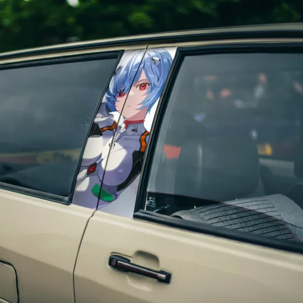 Rei Ayanami v4 Eva Unit 00 Pilot Angel NERV Tokyo 3 Magi Mecha Manga Anime Printed Car Door B Pillar Vinyl Wrap Sticker>