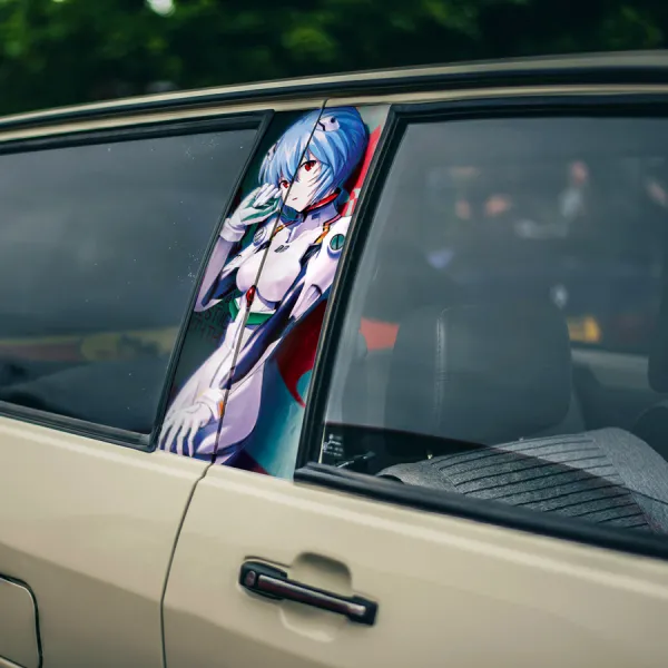 Rei Ayanami v1 Eva Unit 00 Pilot Angel NERV Tokyo 3 Magi Mecha Manga Anime Printed Car Door B Pillar Vinyl Wrap Sticker>
