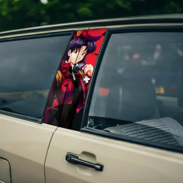 Misato Katsuragi v1 NERV Operations Director Major Magi Mecha Eva Pilot SEELE Angel Tokyo 3 Manga Anime Printed Car Door B Pillar Vinyl Wrap Sticker>