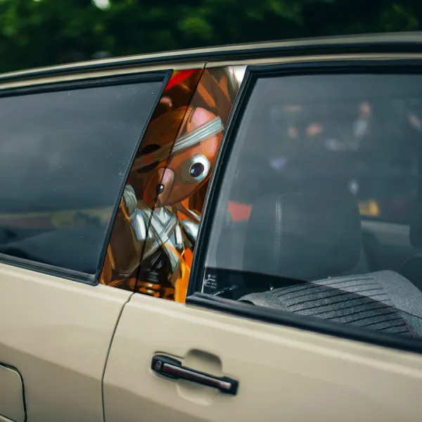 Jinno v1 Jinnosuke Kuma Teddy Bear Number One Headband Code Ronin Ninja Sword Empty Seven Rokutaro Anime Manga Printed Car Door B Pillar Vinyl Wrap Sticker>