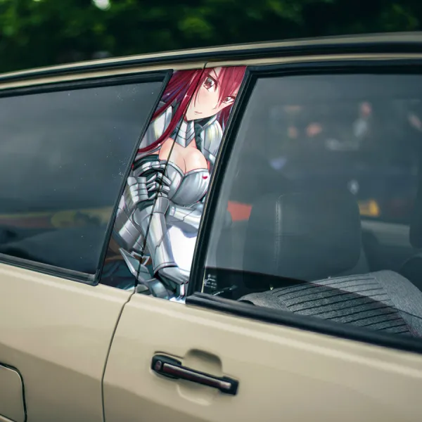 Erza Scarlet v2 Titania S-Class Mage Guild Team Natsu Requip Knight Sword Magic Heaven Waifu Girl Anime Manga Printed Car Door B Pillar Vinyl Wrap Sticker>