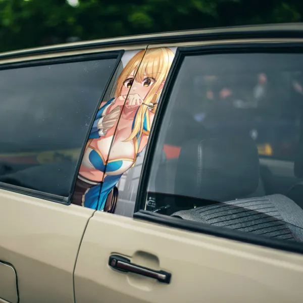 Lucy Heartfilia v2 Mage Guild Team Natsu X792 X791 Ribbons Celestial Spirit Forced Gate Magic Waifu Girl Anime Manga Printed Car Door B Pillar Vinyl Wrap Sticker>