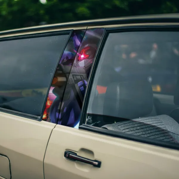 MS-09 B v1 Dom Black Tri-Stars Principality of Zeon Gaia Ortega Mash Ground Combat Mecha Robot Anime Manga Printed Car Door B Pillar Vinyl Wrap Sticker>