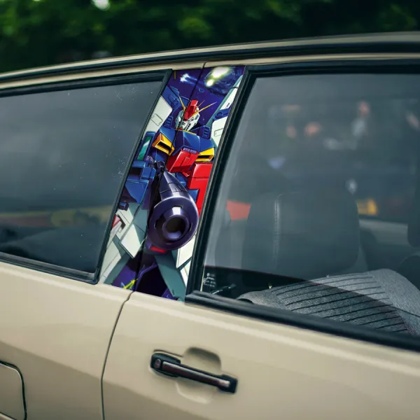 RX-78-2 v2 Amuro Ray Earth Federation Anime Manga Printed Car Door B Pillar Vinyl Wrap Sticker>
