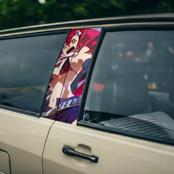 Yoko Littner v3 Kamina Simon Anti-Spiral Lordgenome Gunmen Anime Printed Car Door B Pillar Vinyl Wrap Sticker>