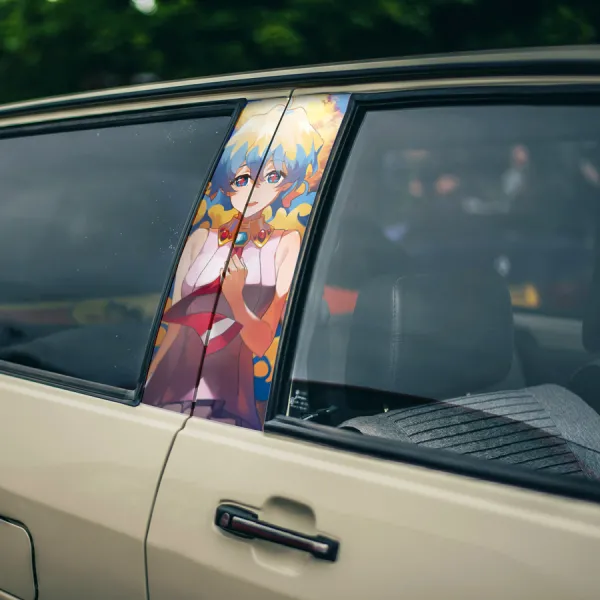 Nia Teppelin v6 Lordgenome Spiral Anti-Spiral Simon Messenger Anime Printed Car Door B Pillar Vinyl Wrap Sticker>