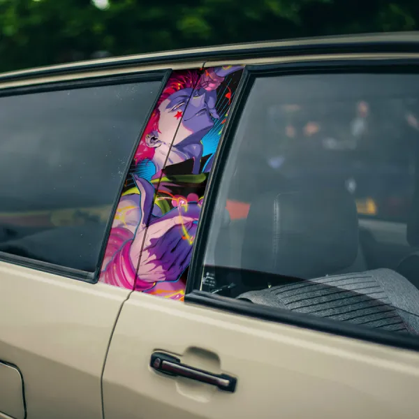 Hisoka Morow v2 The Magician Cards Phantom Moritonio Troupe Grim Reaper Master Anime Manga Printed Car Door B Pillar Vinyl Wrap Sticker>