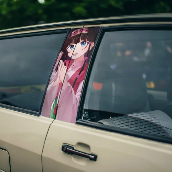 Alluka Zoldyck v1 Nanika Possessed Dark Continent Shrine Maiden Headband Waifu Girl Anime Manga Printed Car Door B Pillar Vinyl Wrap Sticker>