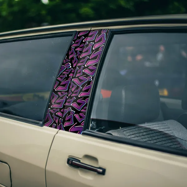 Menacing Symbols Kanji Japanese Jotaro Kujo Stand Goro Go J Dramatic Cap Golden Hand Chain Anime Manga Printed Car Door B Pillar Vinyl Wrap Sticker>