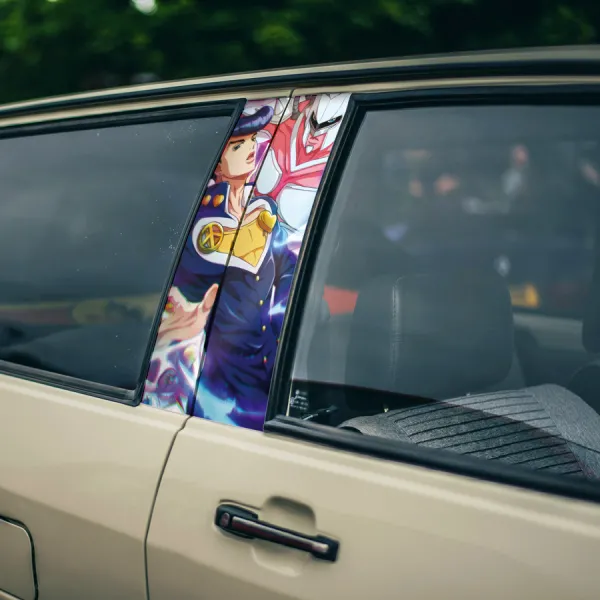 Josuke Higashikata v3 Stand Crazy Diamond Repair Peace Symbol Anime Manga Printed Car Door B Pillar Vinyl Wrap Sticker>