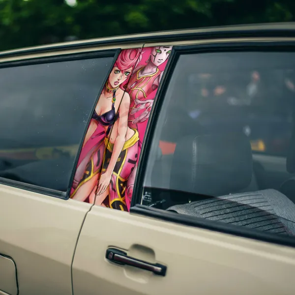 Trish Una v6 Stand Spice Girl Team Bucciarati Anime Manga Printed Car Door B Pillar Vinyl Wrap Sticker>