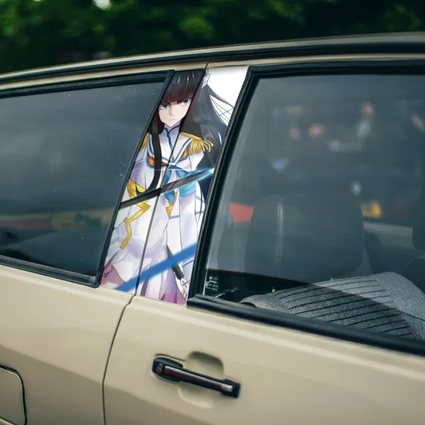 Satsuki Kiryuin v4 Three Star Goku Kamui Junketsu Senketsu Uniform Honnouji Academy Nudist Beach REVOCS Anime Printed Car Door B Pillar Vinyl Wrap Sticker>