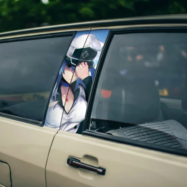Esdeath v2 General Jaegers Empire Demon's Extract Teigu Night Raid Assassin Soukai Shingu Katana Waifu Girl Anime Manga Printed Car Door B Pillar Vinyl Wrap Sticker>