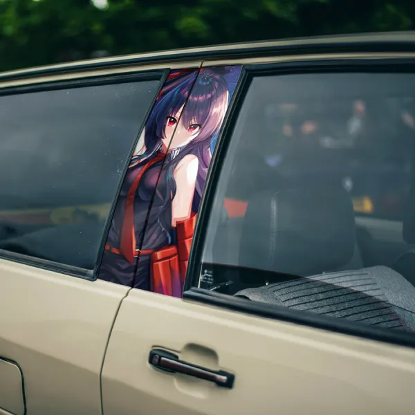 Akame v1 Demon Sword Murasame One-Cut Killer Strange Elder Assassin Soukai Shingu Katana Waifu Girl Anime Manga Printed Car Door B Pillar Vinyl Wrap Sticker>