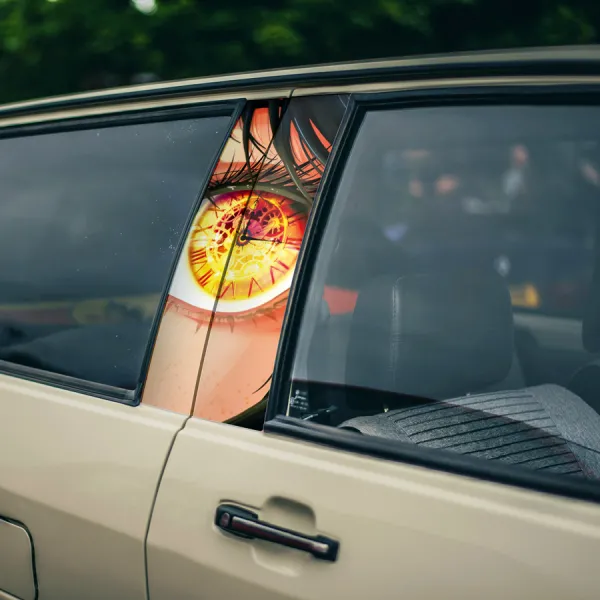 Kurumi Tokisaki v1 Worst Spirit Gold Clock Eye Nightmare Kuruel Senpai Otaku Weeb Waifu Girl Anime Manga Printed Car Door B Pillar Vinyl Wrap Sticker>