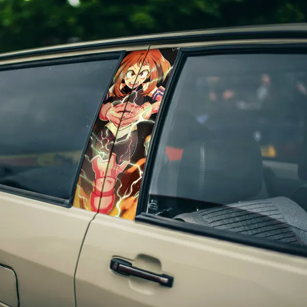 Ochaco Uraraka v1 Uravity Meteor Storm Shie Hassaikai Raid U.A. Class Pro Hero Quirk Anime Manga Printed Car Door B Pillar Vinyl Wrap Sticker>