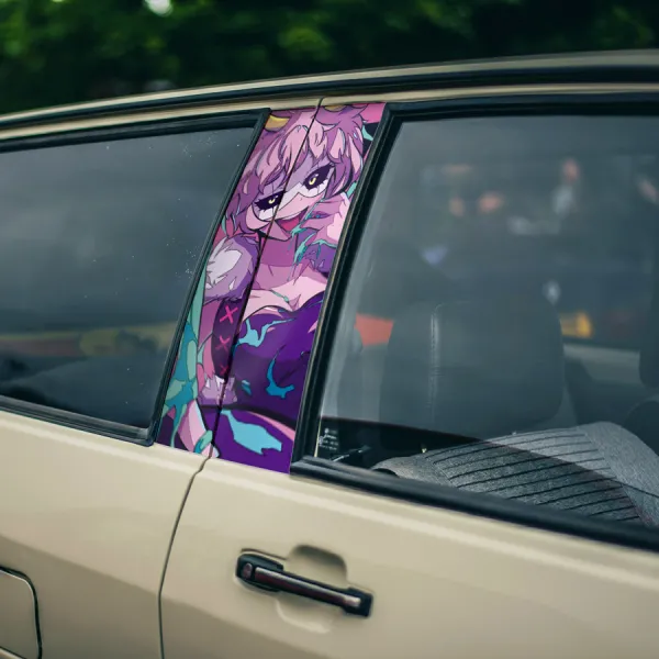 Mina Ashido v5 Pinky Horns Quirk U.A. High School Anime Manga Printed Car Door B Pillar Vinyl Wrap Sticker>