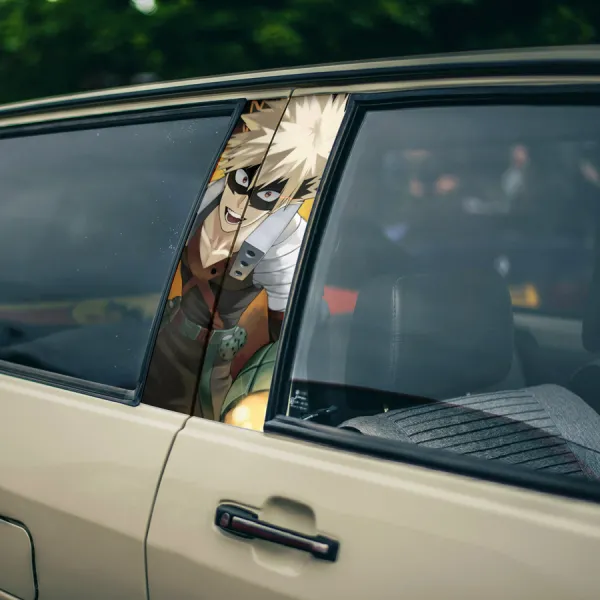 Katsuki Bakugo v2 Kacchan Great Explosion Murder God Dynamight U.A. Class Pro Hero Quirk Anime Manga Printed Car Door B Pillar Vinyl Wrap Sticker>