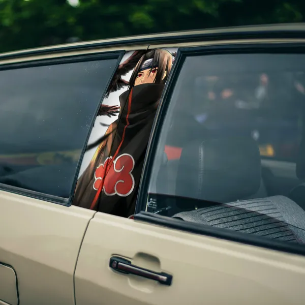 Itachi Uchiha v1 Shinobi Anbu Konohagakure Akatsuki Cloud Clan Ninja Otaku Weeb Anime Manga Printed Car Door B Pillar Vinyl Wrap Sticker>