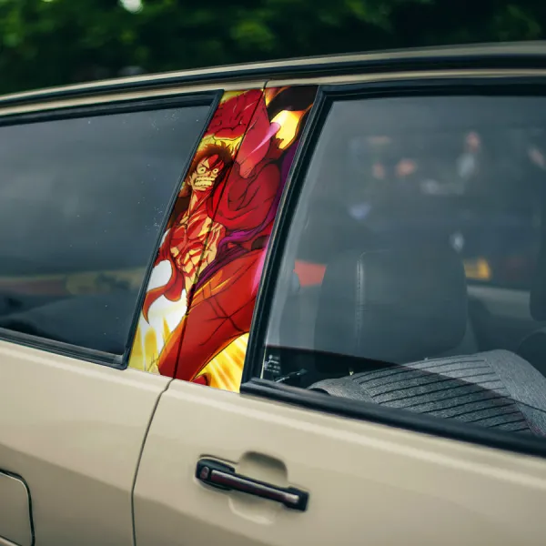 Monkey D Luffy v2 Straw Hat Brook Pirates Captain King Anime Manga Printed Car Door B Pillar Vinyl Wrap Sticker>