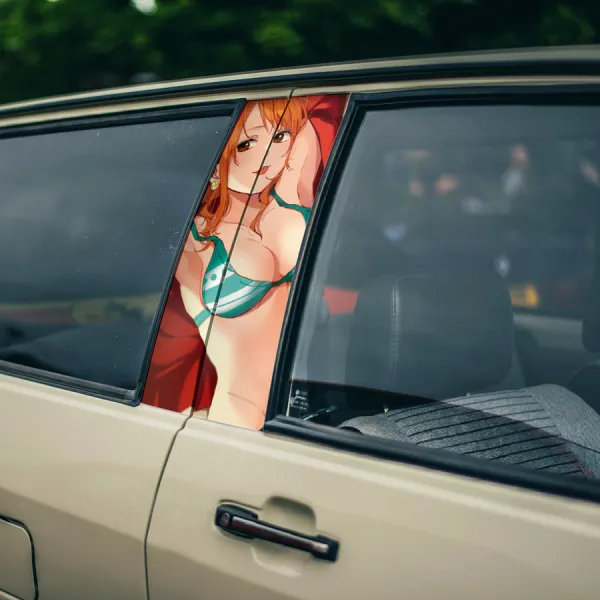 Nami v1 Cat Burglar Straw Hat Pirates Navigator Waifu Girl Anime Manga Printed Car Door B Pillar Vinyl Wrap Sticker>
