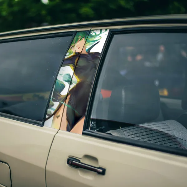 Tatsumaki v1 Tornado of Terror S-Class Rank 2 Hero Association Esper Psychic Sisters Fubuki Waifu Manga Anime Printed Car Door B Pillar Vinyl Wrap Sticker>