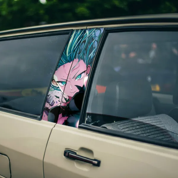 Tatsumaki v2 Tornado of Terror S-Class Rank 2 Hero Association Esper Psychic Sisters Fubuki Waifu Manga Anime Printed Car Door B Pillar Vinyl Wrap Sticker>