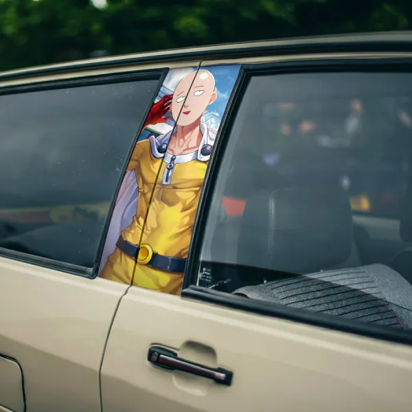 Saitama v3 Senpai Caped Baldy A-Class Rank 39 Hero Power The Fist Manga Anime Printed Car Door B Pillar Vinyl Wrap Sticker>