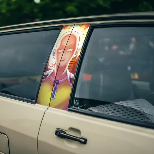 Saitama v1 Senpai Caped Baldy A-Class Rank 39 Hero Power The Fist Manga Anime Printed Car Door B Pillar Vinyl Wrap Sticker>