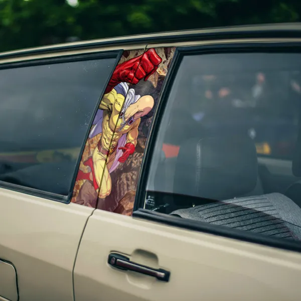 Saitama v2 Senpai Caped Baldy A-Class Rank 39 Hero Power The Fist Manga Anime Printed Car Door B Pillar Vinyl Wrap Sticker>