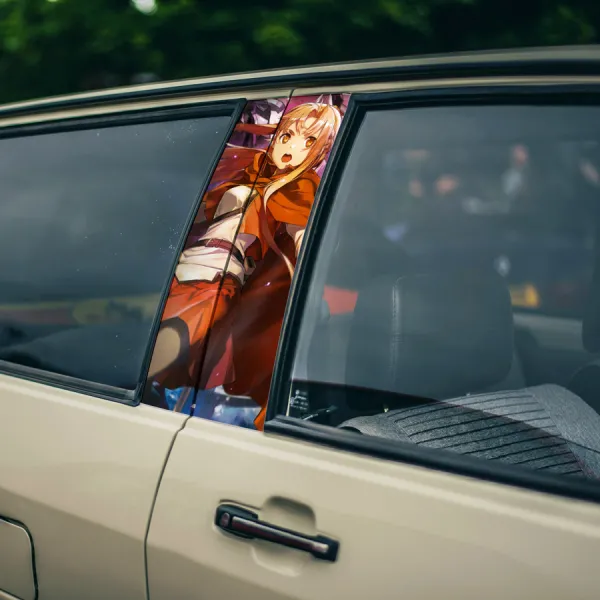 Yuuki Asuna v2 Flash Berserk Healer Knights of the Blood Guild Project Alicization Stacia RECT Inc Anime Printed Car Door B Pillar Vinyl Wrap Sticker>