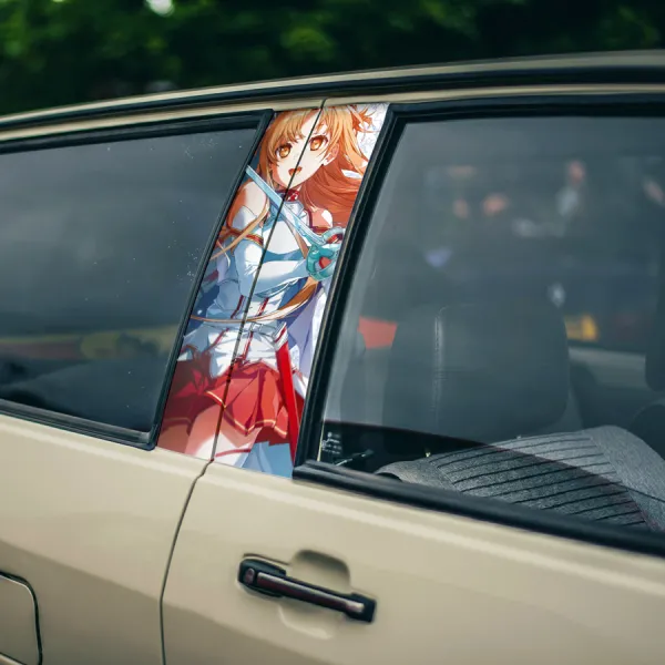 Yuuki Asuna v3 Flash Berserk Healer Knights of the Blood Guild Project Alicization Stacia RECT Inc Anime Printed Car Door B Pillar Vinyl Wrap Sticker>