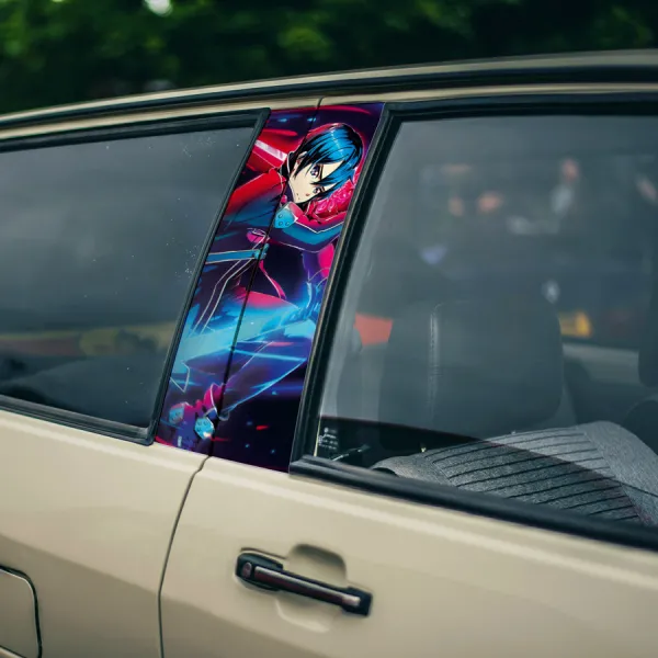 Kirito v1 Kirigaya Kazuto Beater Black Swordsman Knights of the Blood Guild Anime Printed Car Door B Pillar Vinyl Wrap Sticker>