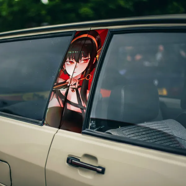 Yor Forger v2 Briar Thorn Princess Garden Assassin Rose Spikes Otaku Waifu Anime Manga Printed Car Door B Pillar Vinyl Wrap Sticker>