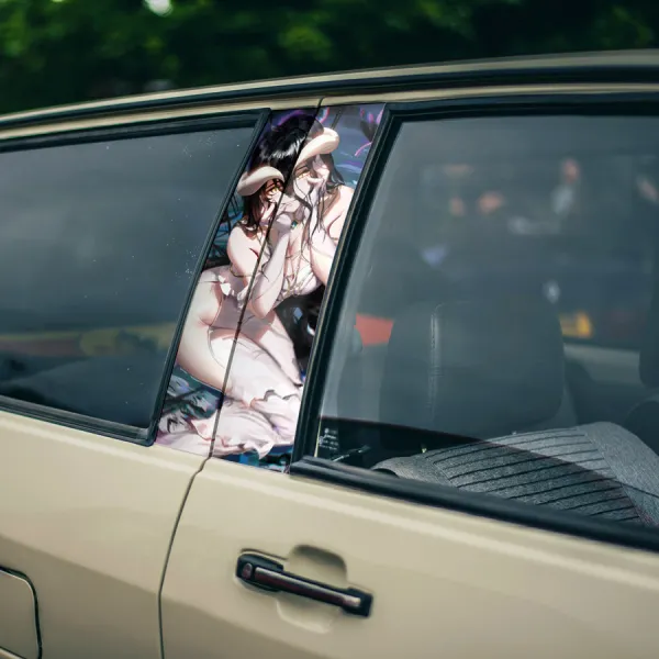 Albedo v1 Succubus Lust Horns Pure-White Devil Overseer Guardians of the Great Tomb of Nazarick Legal Wife Waifu Anime Printed Car Door B Pillar Vinyl Wrap Sticker>