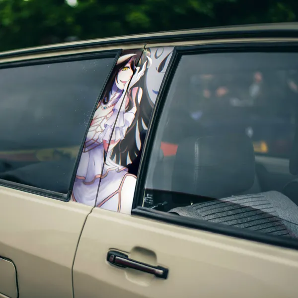 Albedo v2 Succubus Lust Horns Pure-White Devil Overseer Guardians of the Great Tomb of Nazarick Legal Wife Waifu Anime Printed Car Door B Pillar Vinyl Wrap Sticker>