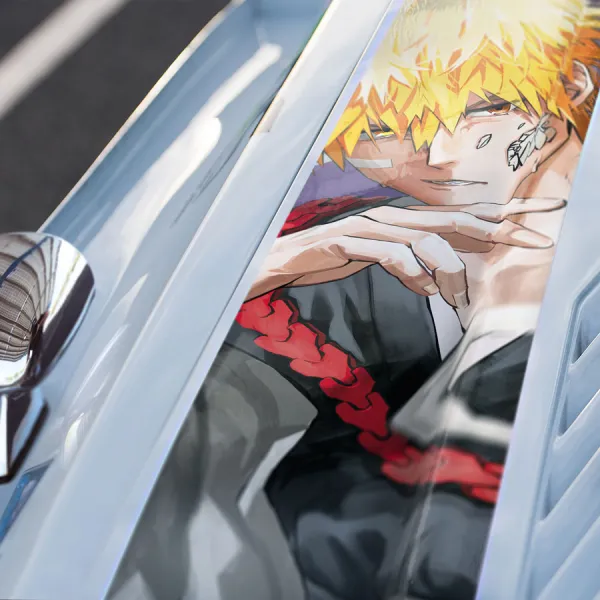 Ichigo Kurosaki v1 Shinigami Hollow Mask Gotei 13 Quincy Soul Society Zanpakutō Reiatsu Zangetsu Getsuga Tensho Anime Manga Car Printed Hood Stripe Vinyl Sticker Decal>