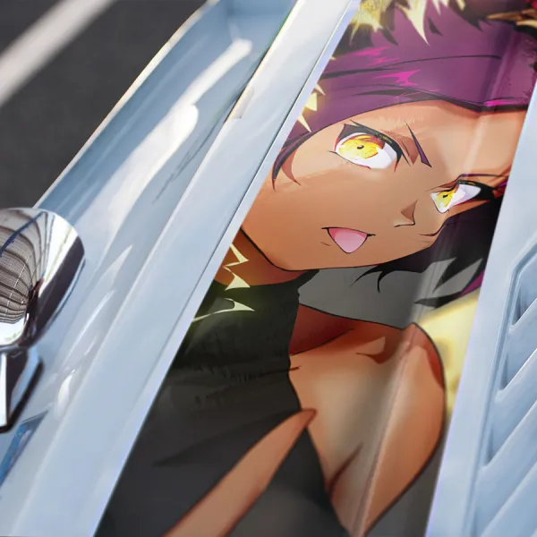 Yoruichi Shihoin Cat Onmitsukido Corps Commander Shinigami Soul Society Gotei 13 Waifu Anime Manga Car Printed Hood Stripe Vinyl Sticker Decal>