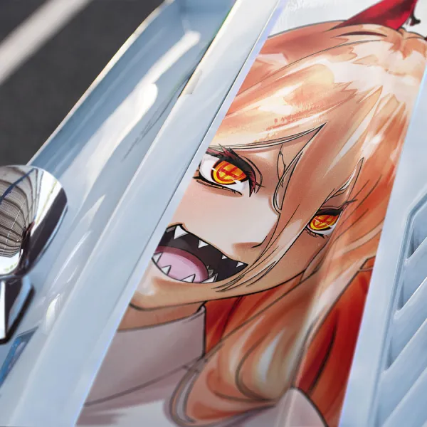 Power Scythe Blood Fiend Queen Horns Public Safety Special Division 4 Devil Hunter Makima Squad Waifu Anime Manga Car Printed Hood Stripe Vinyl Sticker Decal>