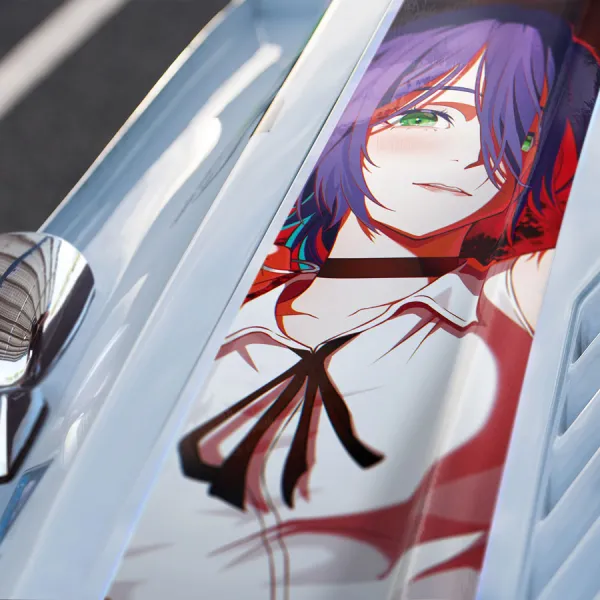 Reze Lady Bomb Girl Fiend Explosion Pin Neck Devil Tokyo Special Division 4 Hybrid Waifu Senpai Anime Manga Car Printed Hood Stripe Vinyl Sticker Decal>