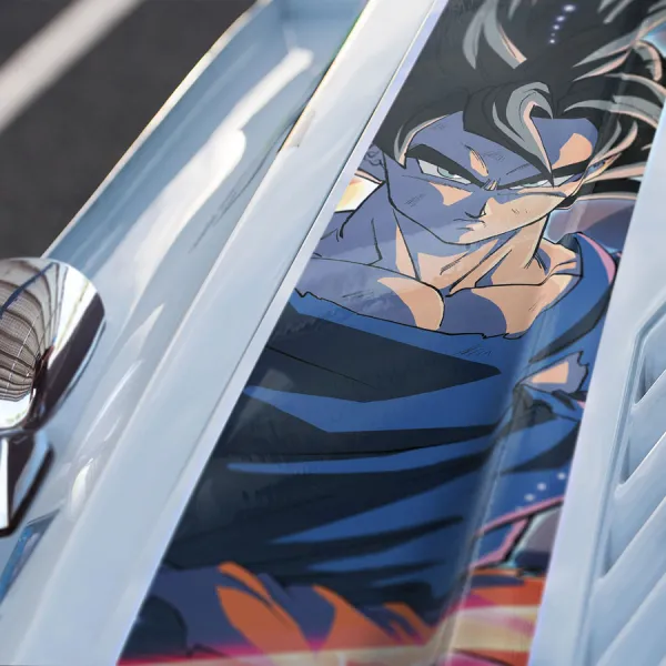 Black Son Goku v3 Kakarot Strike Super Saiyan Universe 7 Capsule Corp Z Super DBZ Kai Anime Manga Car Printed Hood Stripe Vinyl Sticker Decal>