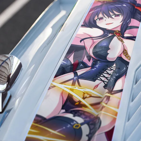 Akeno Himejima v2 Kuoh Academy Devil Fallen Angel Queen Thunder Lightning Waifu Boobs Anime Manga Car Printed Hood Stripe Vinyl Sticker Decal>