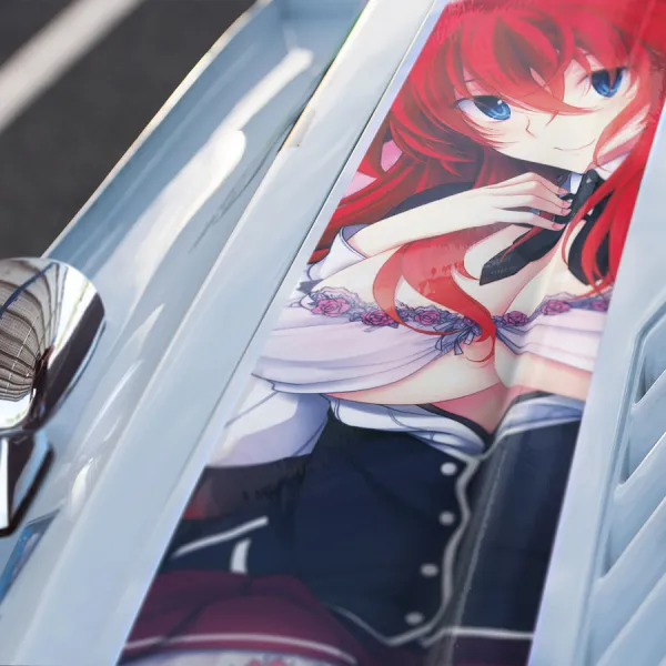  Rias Gremory v2 Lucifer Devil Kuoh Academy Crimson-Haired Ruin Princess Waifu Boobs Anime Manga Car Printed Hood Stripe Vinyl Sticker Decal>