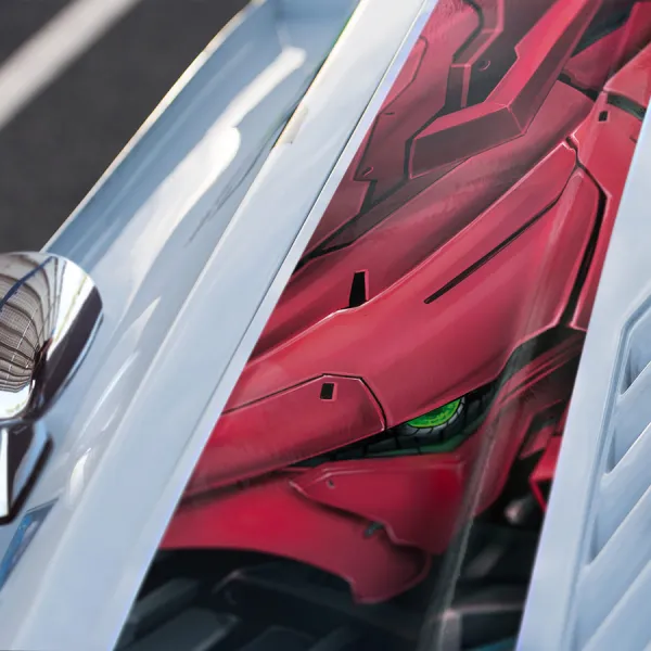 MSN-04 Sazabi Char Aznable Principality Neo Zeon Newtype-Use Assault Space Strike Fleet Mecha Anime Manga Car Printed Hood Stripe Vinyl Sticker Decal>