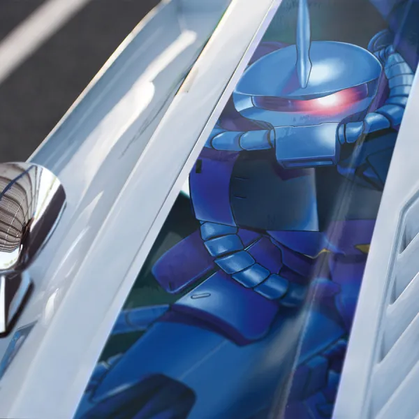 MS-07B Gouf Ramba Ral Combat Ground Type Axe Principality Of Zeon Space Strike Fleet Mecha Robot Zeonic Anime Manga Car Printed Hood Stripe Vinyl Sticker Decal>