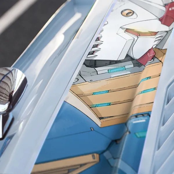 RX-78-2 v3 Amuro Ray Earth Federation Forces E.F.F. White Devil Zeon Armor Core Block System Mecha Anime Manga Car Printed Hood Stripe Vinyl Sticker Decal>