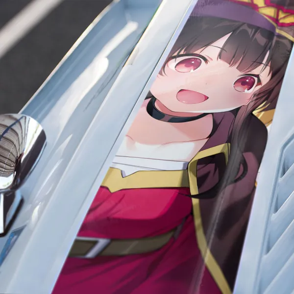 Megumin Arch Wizard Magic Crimson Demon Crazy Explosion Psycho Duxion Slaye Belzerg Fantasy World Waifu Anime Manga Car Printed Hood Stripe Vinyl Sticker Decal>